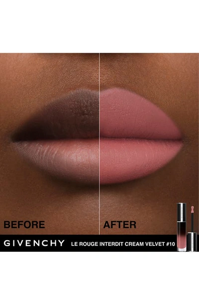 Shop Givenchy Le Rouge Interdit Cream Velvet Lipstick In N10