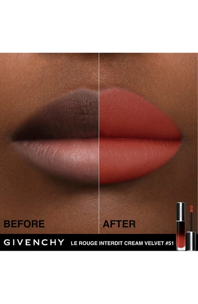 Shop Givenchy Le Rouge Interdit Cream Velvet Lipstick In N51