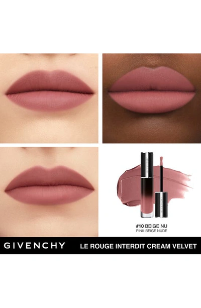 Shop Givenchy Le Rouge Interdit Cream Velvet Lipstick In N10