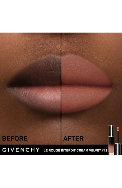 Shop Givenchy Le Rouge Interdit Cream Velvet Lipstick In N12