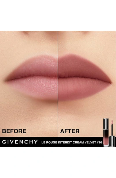 Shop Givenchy Le Rouge Interdit Cream Velvet Lipstick In N10