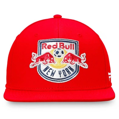 Shop Fanatics Branded Red New York Red Bulls Emblem Snapback Hat