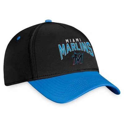 Fanatics Branded Black/blue Miami Marlins Stacked Logo Flex Hat