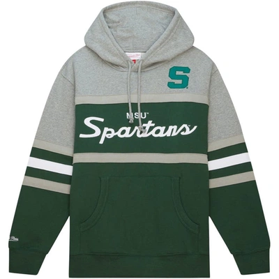 Shop Mitchell & Ness Green Michigan State Spartans Head Coach Pullover Hoodie