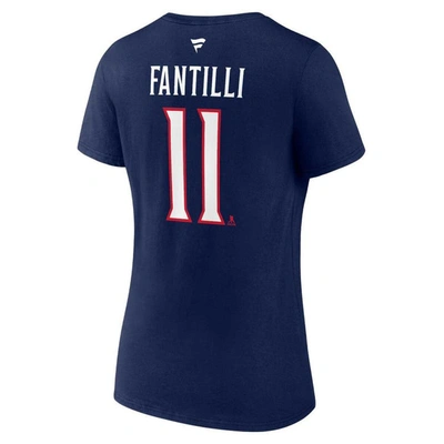 Shop Fanatics Branded Adam Fantilli Navy Columbus Blue Jackets Authentic Stack Name & Number V-neck T-shi
