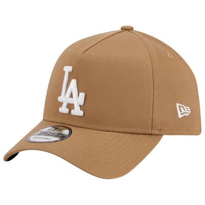 Shop New Era Khaki Los Angeles Dodgers A-frame 9forty Adjustable Hat