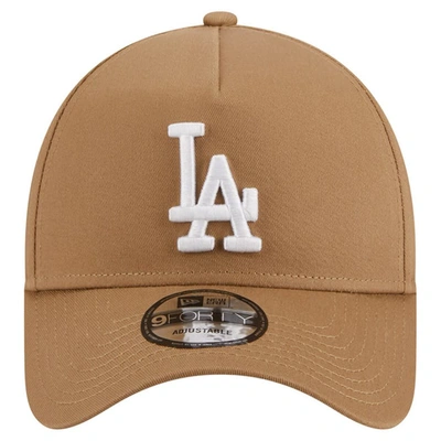 Shop New Era Khaki Los Angeles Dodgers A-frame 9forty Adjustable Hat