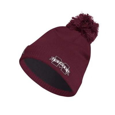 Shop Adidas Originals Adidas Maroon Mississippi State Bulldogs 2023 Sideline Cold.rdy Cuffed Knit Hat With Pom