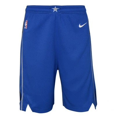 Shop Nike Youth  Blue Dallas Mavericks Icon Edition Mesh Performance Swingman Shorts