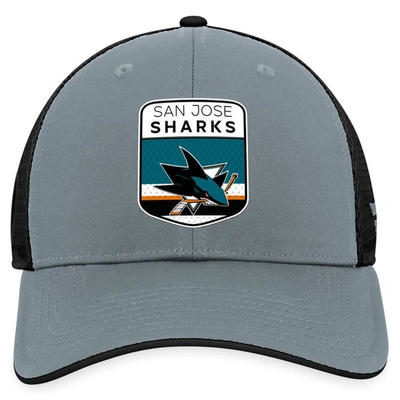 Shop Fanatics Branded  Gray/black San Jose Sharks Authentic Pro Home Ice Trucker Adjustable Hat