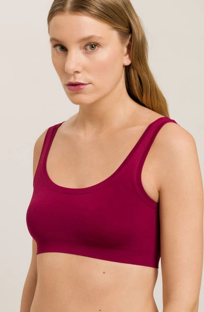 Shop Hanro Touch Feeling Sports Bra In Intense Garnet