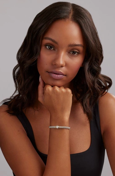 Lagos 18k Yellow Gold & Sterling Silver Rittenhouse Diamond Cluster Caviar Rope Bead Bracelet In Silver