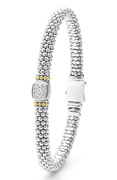 Shop Lagos Rittenhouse Pavé Diamond Bracelet In Silver