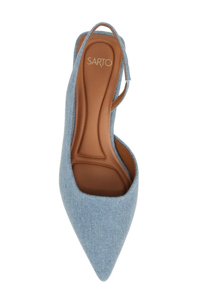 Shop Sarto By Franco Sarto Devin Kitten Heel Slingback Pump In Denim
