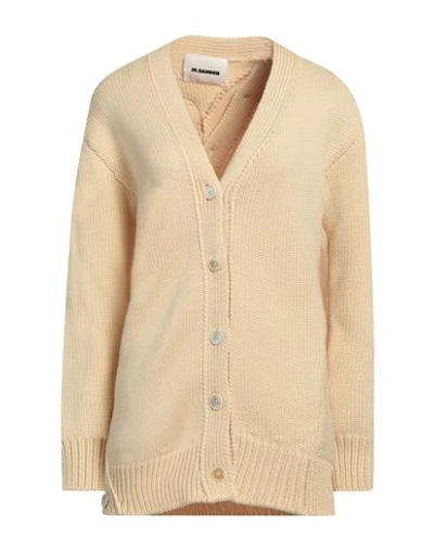 Shop Jil Sander Woman Cardigan Cream Size 0 Wool In White