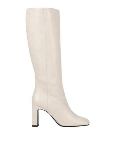Shop Aldo Castagna Woman Knee Boots Ivory Size 9 Soft Leather In White