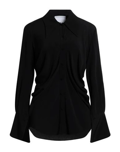 Shop Erika Cavallini Woman Shirt Black Size 6 Acetate, Silk