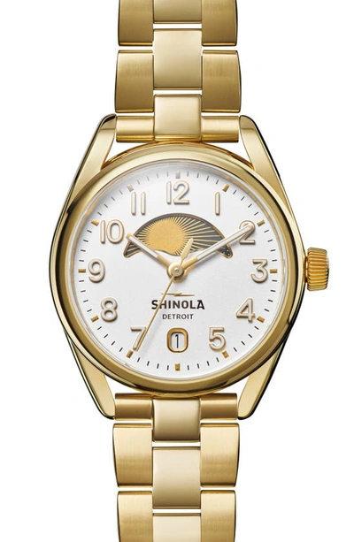 Shop Shinola Derby Day & Night Bracelet Watch, 38mm In Silver