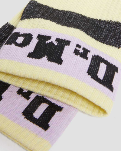 Shop Dr. Martens' Athletic Logo Organic Cotton Blend Socks In Yellow