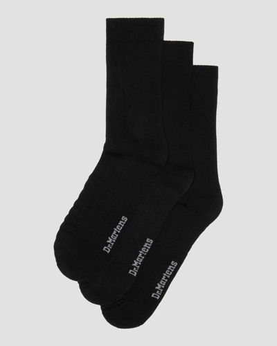 Shop Dr. Martens' Double Doc Organic Cotton Blend 3-pack Socks In Black
