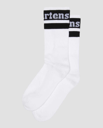 Shop Dr. Martens' Athletic Logo Organic Cotton Blend Socks In Black,white