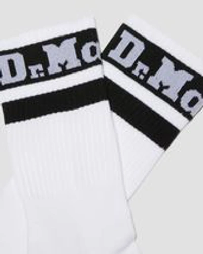 Shop Dr. Martens' Athletic Logo Organic Cotton Blend Socks In Black,white