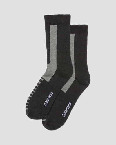 Shop Dr. Martens' Double Doc Cotton Blend Socks In Black,gray