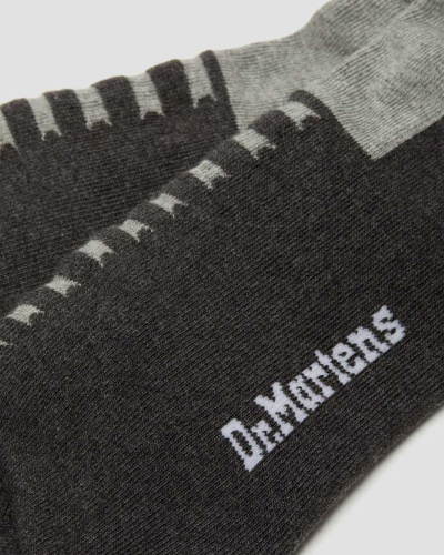 Dr. Martens Double Doc Cotton Blend Socks In Black,gray