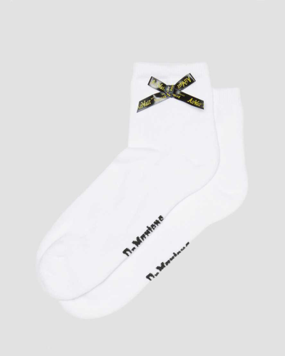 Shop Dr. Martens' Ankle Bow Organic Cotton Blend Socks In White