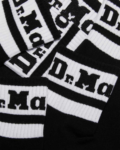 Shop Dr. Martens' Athletic Logo Cotton Blend Short 3-pack Socks In Black