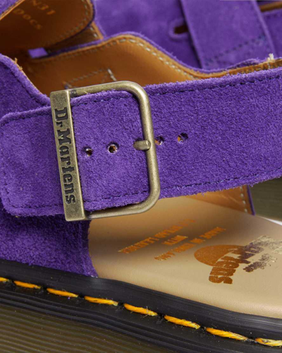 Shop Dr. Martens' Jorge Made In England Suede Slingback Mules In Violett
