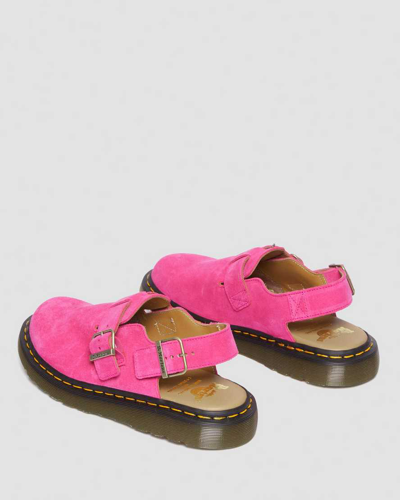 Shop Dr. Martens' Jorge Made In England Suede Slingback Mules In Rosa