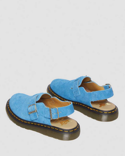 Shop Dr. Martens' Jorge Made In England Suede Slingback Mules In Blue