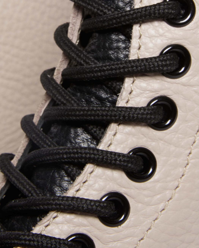 Shop Dr. Martens' Sinclair Milled Nappa Leather Platform Boots In Creme/schwarz