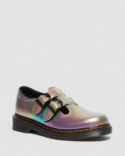 Dr. Martens Junior 8065 Rainbow Crinkle Leather Mary Jane Shoes In Multi metallic ModeSens