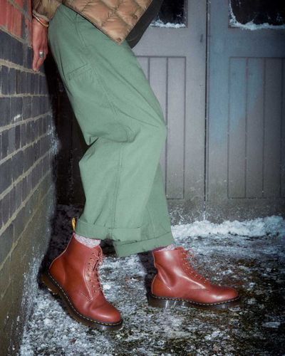 Dr. Martens' 1460 Pascal Carrara Leather Lace Up Boots In Bräunen/braun