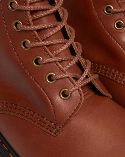 Dr. Martens' 1460 Pascal Carrara Leather Lace Up Boots In Bräunen/braun