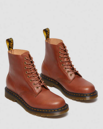 Dr. Martens' 1460 Pascal Carrara Leather Lace Up Boots In Bräunen/braun