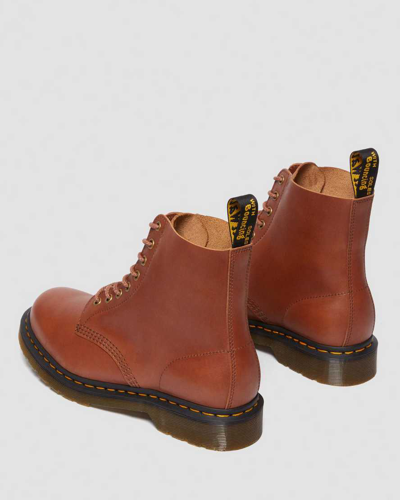 Dr. Martens' 1460 Pascal Carrara Leather Lace Up Boots In Bräunen/braun