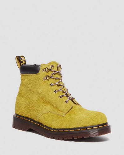 Shop Dr. Martens' 939 Ben Suede Padded Collar Lace Up Boots In Grün/gelb