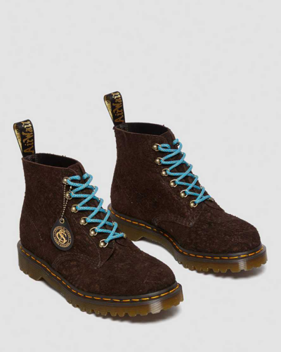 Dr. Martens' 101 Made In England Hardware Suede Ankle Boots In Brown,purple