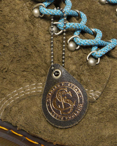 Dr. Martens 101 Made In England Hardware Suede Ankle Boots In Green,brown