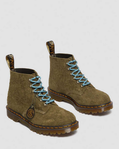 Dr. Martens 101 Made In England Hardware Suede Ankle Boots In Green,brown