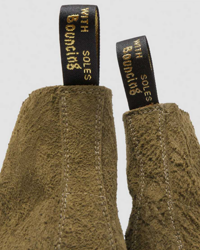 Dr. Martens 101 Made In England Hardware Suede Ankle Boots In Green,brown