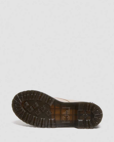 Dr. Martens' 1460 Combat Boots In Taupe Leather In Cream