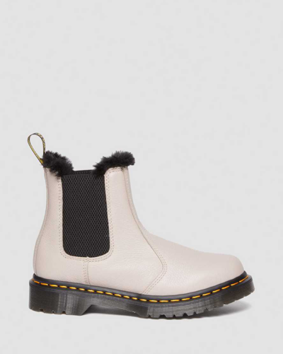 Shop Dr. Martens' 2976 Leonore Faux Fur-lined Virginia Leather Chelsea Boots In Cream