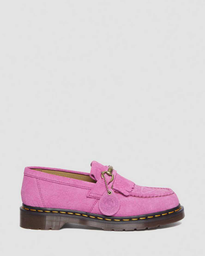 Shop Dr. Martens' Adrian Snaffle Repello Emboss Suede Kiltie Loafers In Pink