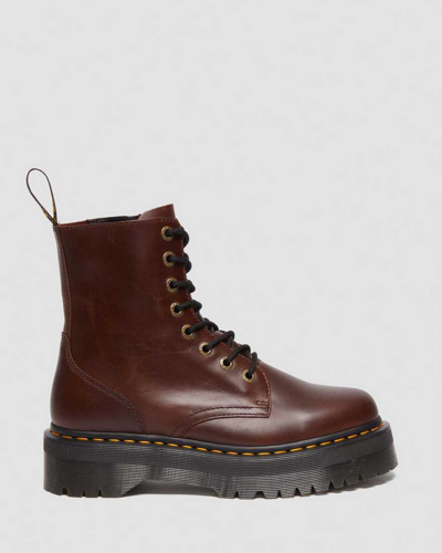 Shop Dr. Martens' Jadon Boot Pull Up Leather Platforms In Brown