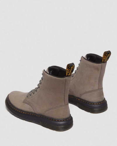 Dr. Martens 1460 Serena Faux Fur Lined Nubuck Lace Up Boots In Grau