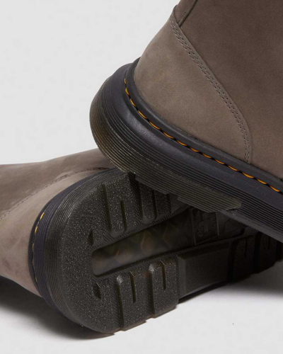 Dr. Martens 1460 Serena Faux Fur Lined Nubuck Lace Up Boots In Grau